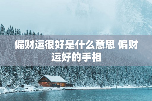 偏财运很好是什么意思 偏财运好的手相