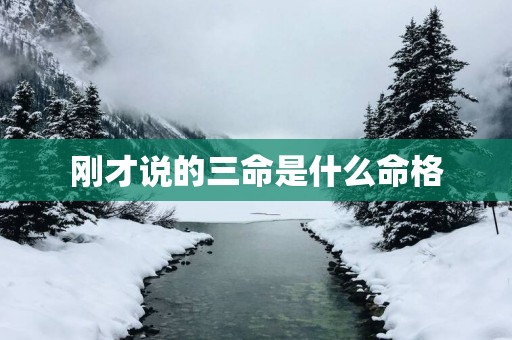 刚才说的三命是什么命格