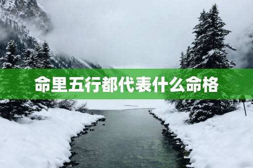 命里五行都代表什么命格