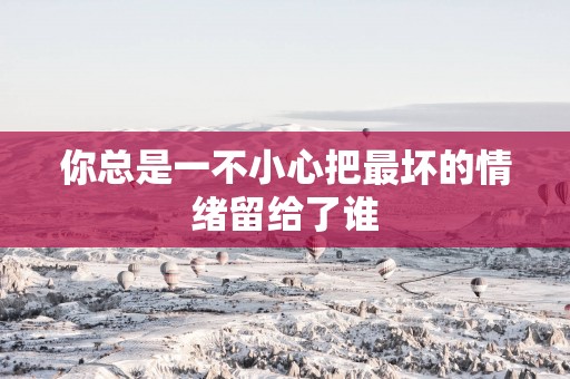 你总是一不小心把最坏的情绪留给了谁