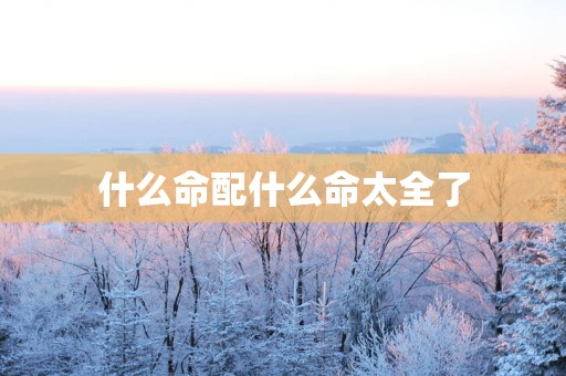 什么命配什么命太全了