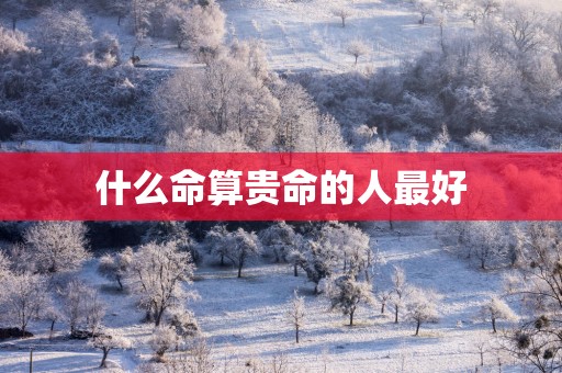 什么命算贵命的人最好