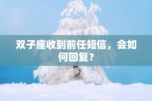 双子座收到前任短信，会如何回复？