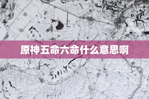 原神五命六命什么意思啊