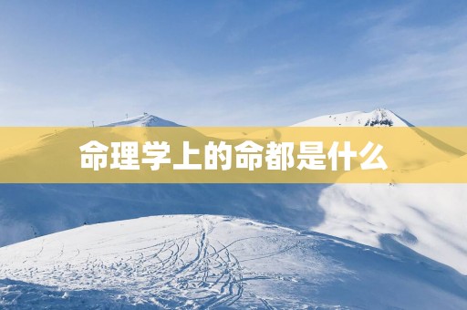 命理学上的命都是什么