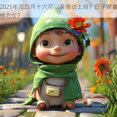 2025年闰四月十六可以装修动土吗？日子财喜神方位？