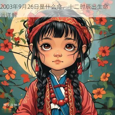 2003年9月26日是什么命，十二时辰出生命运详解