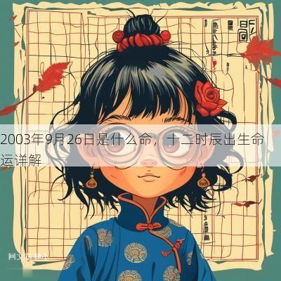 2003年9月26日是什么命，十二时辰出生命运详解