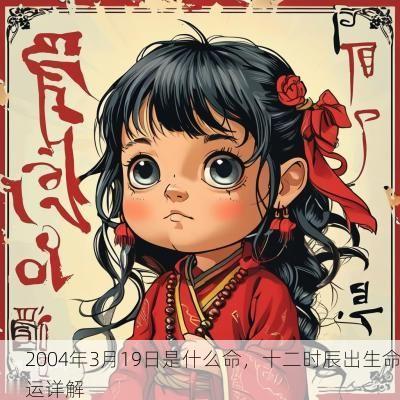 2004年3月19日是什么命，十二时辰出生命运详解