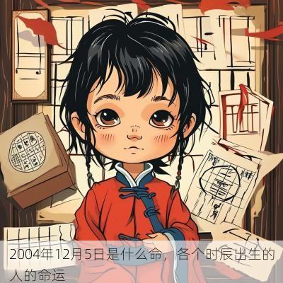 2004年12月5日是什么命，各个时辰出生的人的命运