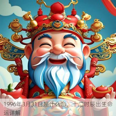 1996年3月31日是什么命，十二时辰出生命运详解