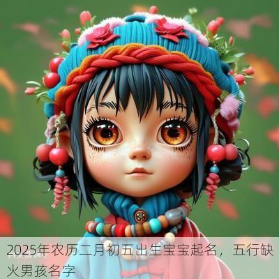 2025年农历二月初五出生宝宝起名，五行缺火男孩名字