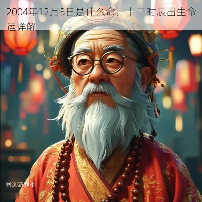 2004年12月3日是什么命，十二时辰出生命运详解