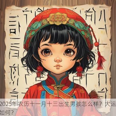 2025年农历十一月十三出生男孩怎么样？大运如何？
