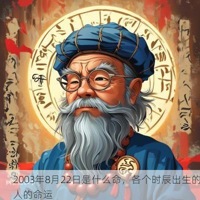 2003年8月22日是什么命，各个时辰出生的人的命运