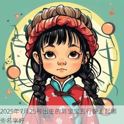 2025年7月25号出生的男宝宝五行缺金起哪些名字好