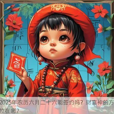 2025年农历六月二十六能签约吗？财喜神的方位在哪？
