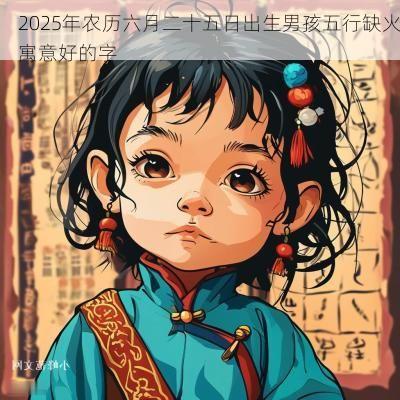 2025年农历六月二十五日出生男孩五行缺火寓意好的字