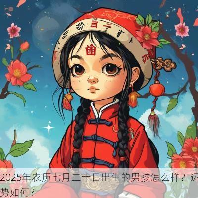 2025年农历七月二十日出生的男孩怎么样？运势如何？