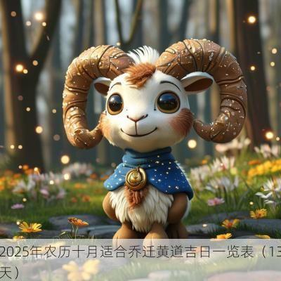 2025年农历十月适合乔迁黄道吉日一览表（13天）