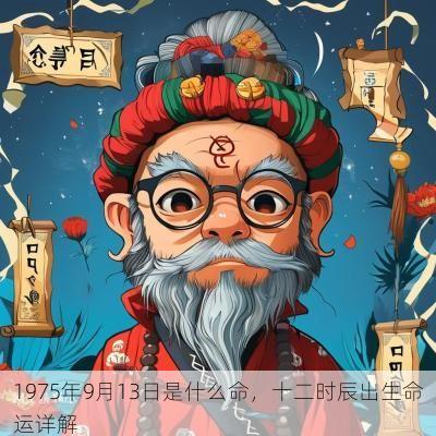 1975年9月13日是什么命，十二时辰出生命运详解