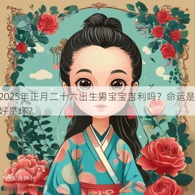 2025年正月二十六出生男宝宝吉利吗？命运是好是坏？