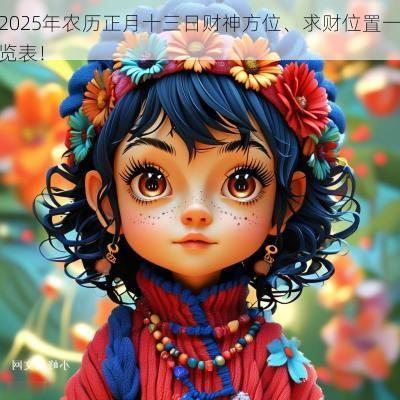 2025年农历正月十三日财神方位、求财位置一览表！