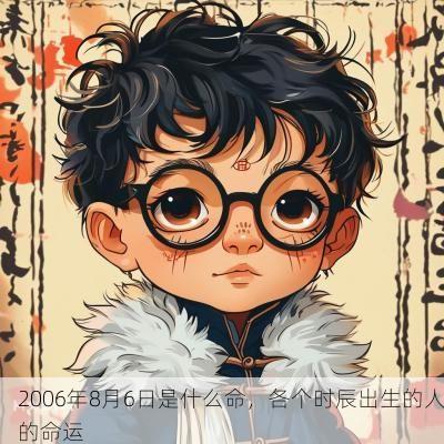 2006年8月6日是什么命，各个时辰出生的人的命运