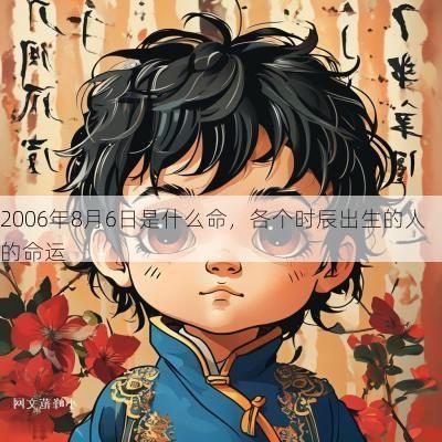 2006年8月6日是什么命，各个时辰出生的人的命运