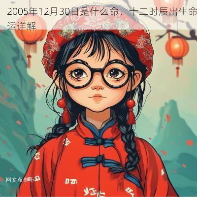 2005年12月30日是什么命，十二时辰出生命运详解