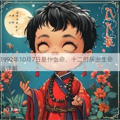 1992年10月7日是什么命，十二时辰出生命运详解