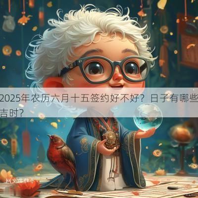 2025年农历六月十五签约好不好？日子有哪些吉时？