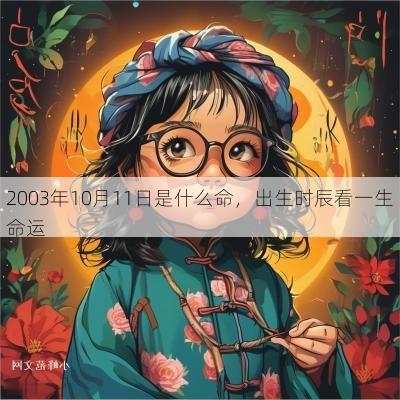 2003年10月11日是什么命，出生时辰看一生命运