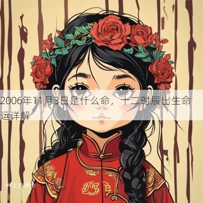 2006年11月3日是什么命，十二时辰出生命运详解
