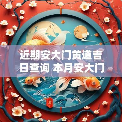 近期安大门黄道吉日查询 本月安大门黄道吉日查询