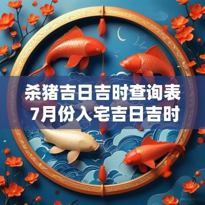 杀猪吉日吉时查询表 7月份入宅吉日吉时查询表