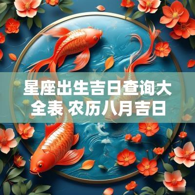 星座出生吉日查询大全表 农历八月吉日大全查询表