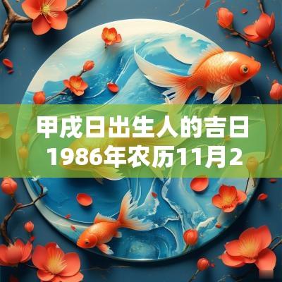 甲戌日出生人的吉日 1986年农历11月20日出生人命运如何