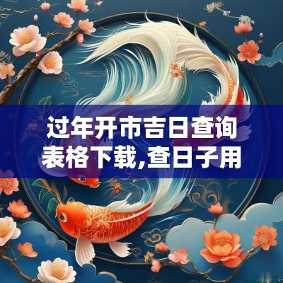过年开市吉日查询表格下载,查日子用哪个万年历软件好