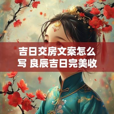 吉日交房文案怎么写 良辰吉日完美收房文案