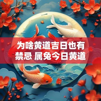 为啥黄道吉日也有禁忌 属兔今日黄道吉日禁忌