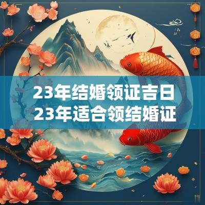 23年结婚领证吉日 23年适合领结婚证的吉日有哪些