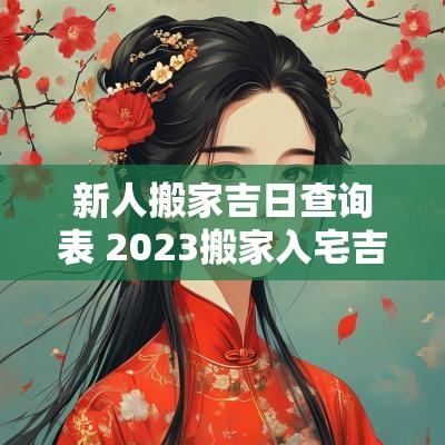 新人搬家吉日查询表 2025搬家入宅吉日查询表