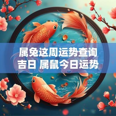 属兔这周运势查询吉日 属鼠今日运势查询黄历吉日