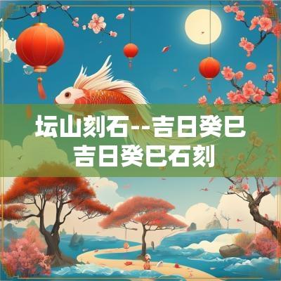 坛山刻石--吉日癸巳 吉日癸巳石刻