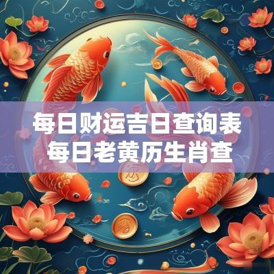 每日财运吉日查询表 每日老黄历生肖查询表