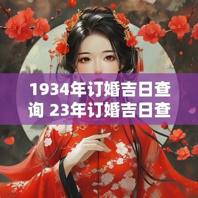 1934年订婚吉日查询 23年订婚吉日查询表