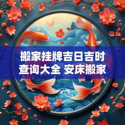 搬家挂牌吉日吉时查询大全 安床搬家入宅吉日吉时查询