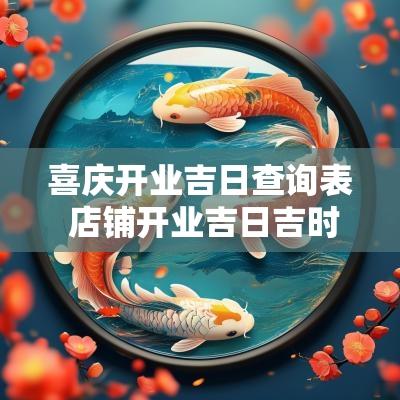 喜庆开业吉日查询表 店铺开业吉日吉时查询表