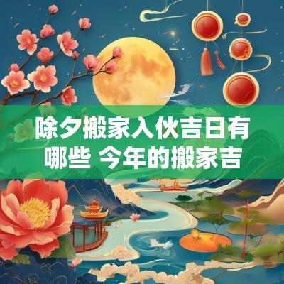 除夕搬家入伙吉日有哪些 今年的搬家吉日有哪些日子